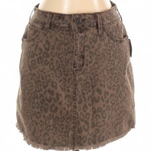 Mudd Leopard print Jean Skirt FLXstretch